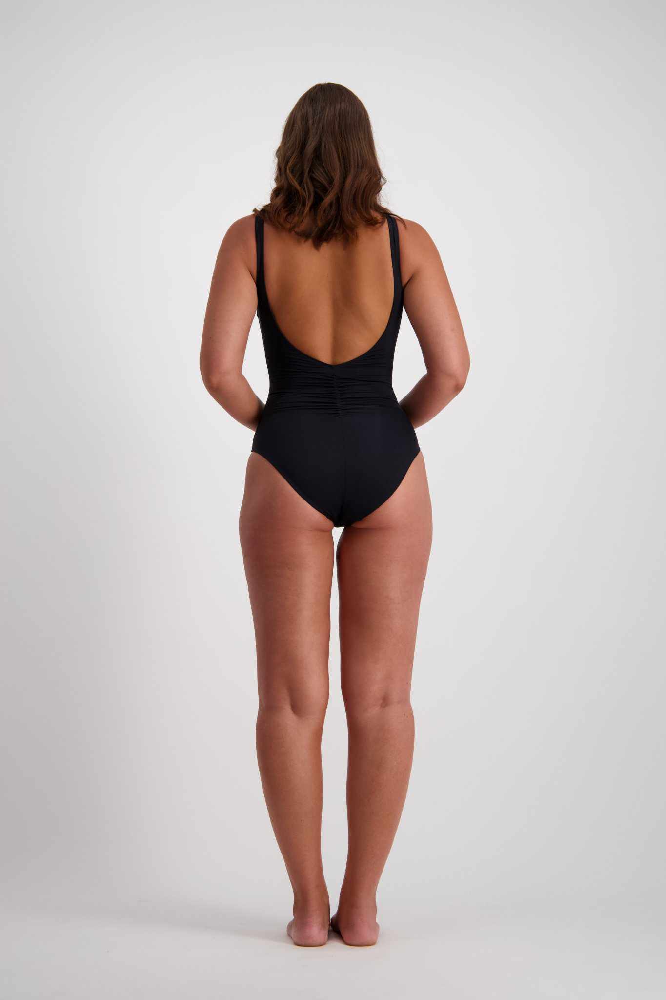 Moontide Side Ruched Plunge One Piece - Contours