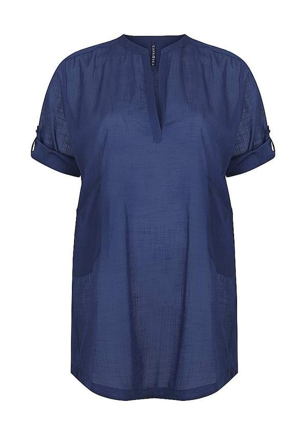 Capriosca Cotton Overshirt - Navy