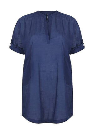 Capriosca Cotton Overshirt - Navy