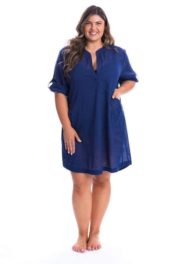 Capriosca Cotton Overshirt - Navy