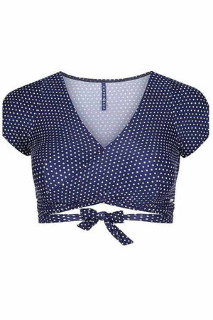 Capriosca wrap top - Navy Dots-Splish Splash Swimwear-Splish Splash Swimwear
