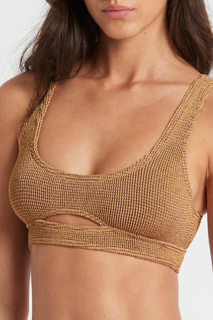 Bond-eye Sasha Crop - Fawn Lurex