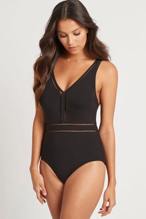 Sea Level Spliced Waisted One Piece - Eco Essentials
