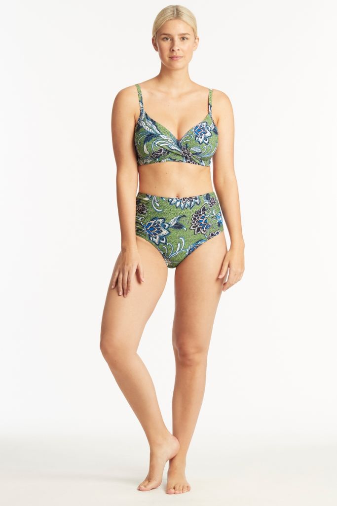 Sea Level High Waist Gathered Side Pant - Pilgrim