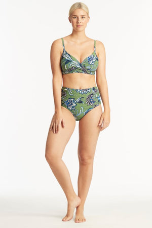 Sea Level High Waist Gathered Side Pant - Pilgrim