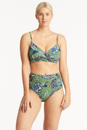 Sea Level High Waist Gathered Side Pant - Pilgrim