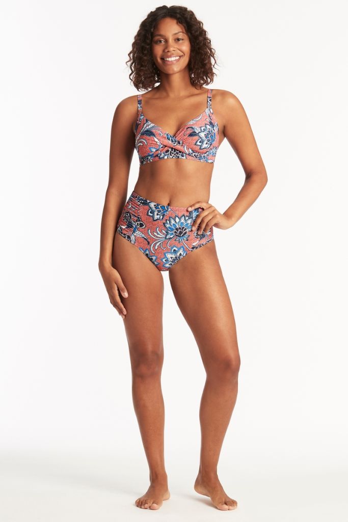 Sea Level High Waist Gathered Side Pant - Pilgrim