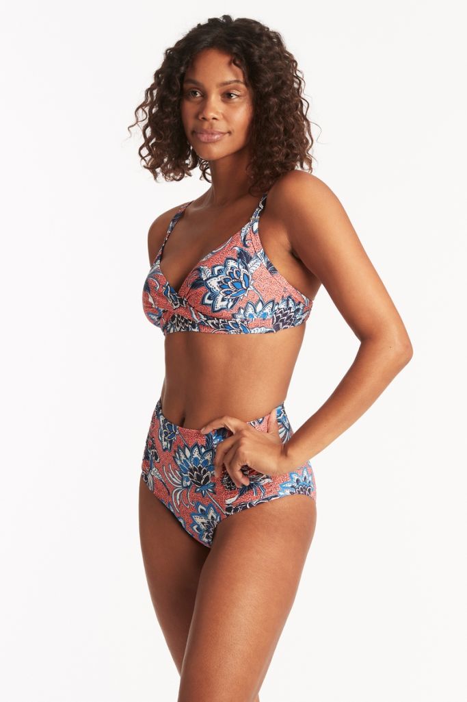 Sea Level High Waist Gathered Side Pant - Pilgrim