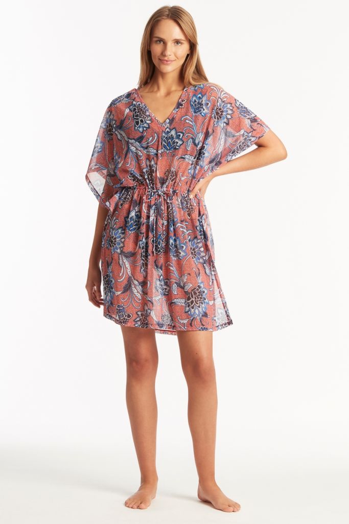 Sea Level Panelled Mesh Kaftan - Pilgrim