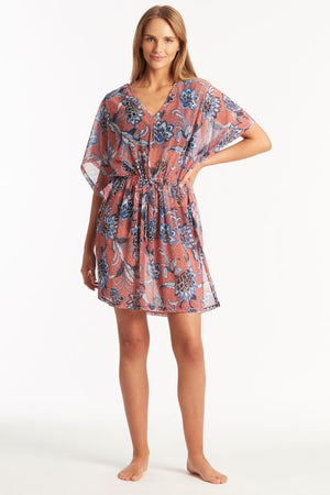 Sea Level Panelled Mesh Kaftan - Pilgrim