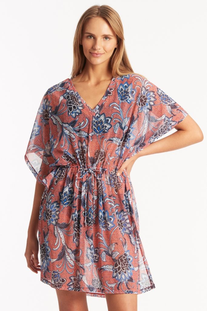 Sea Level Panelled Mesh Kaftan - Pilgrim