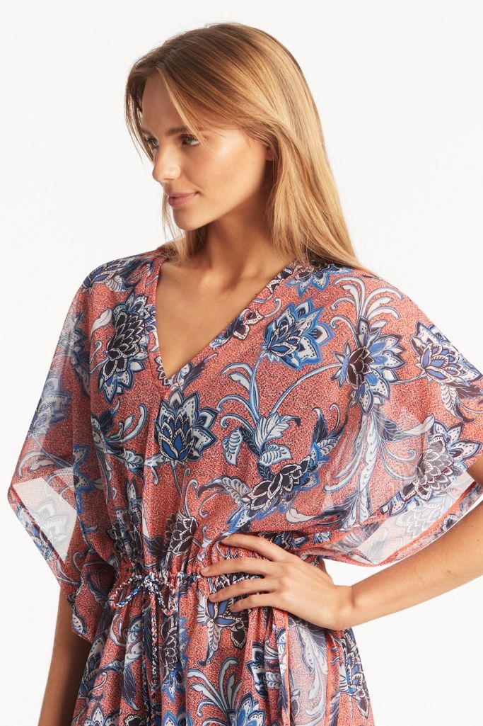Sea Level Panelled Mesh Kaftan - Pilgrim