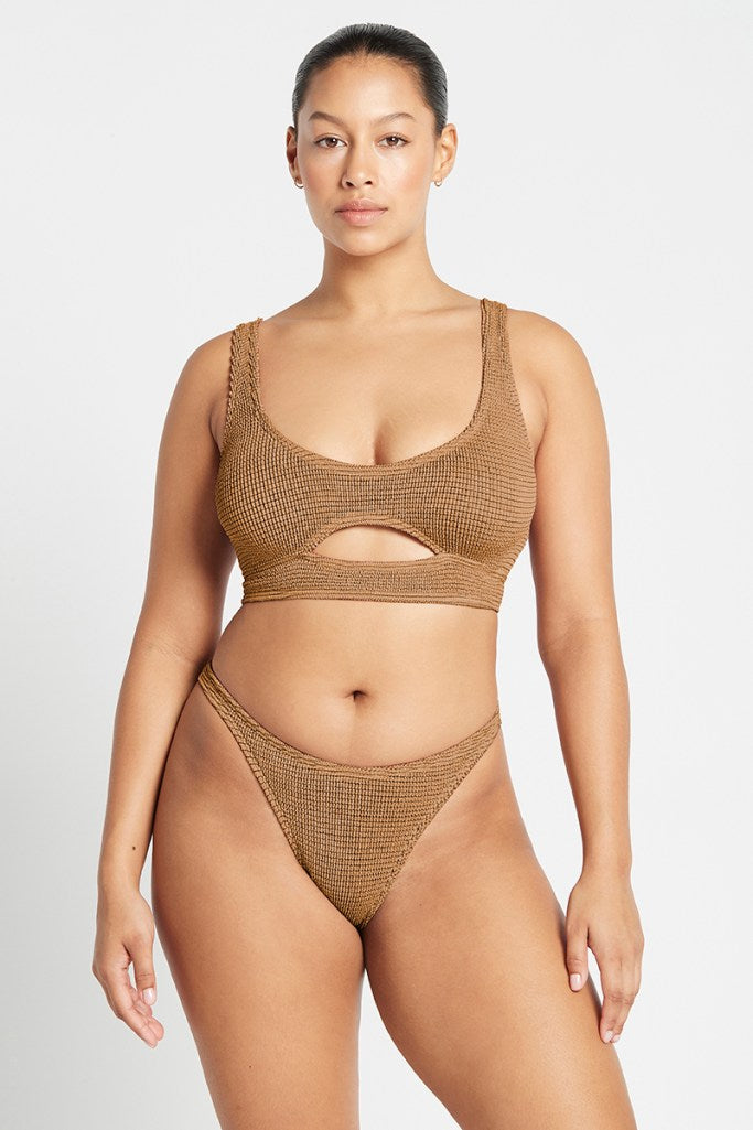 Bond-eye Sasha Crop - Fawn Lurex