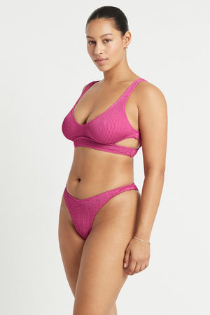 Bond-eye Nino Crop Top - Fuchsia Shimmer