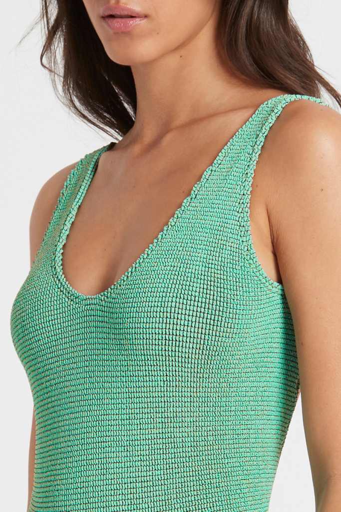 Bond-eye Mara One Piece - Aqua Lurex