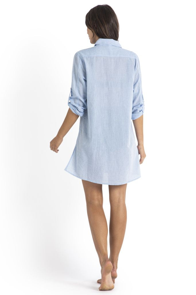 Jantzen Button Through Shirt - Treasures Stripe