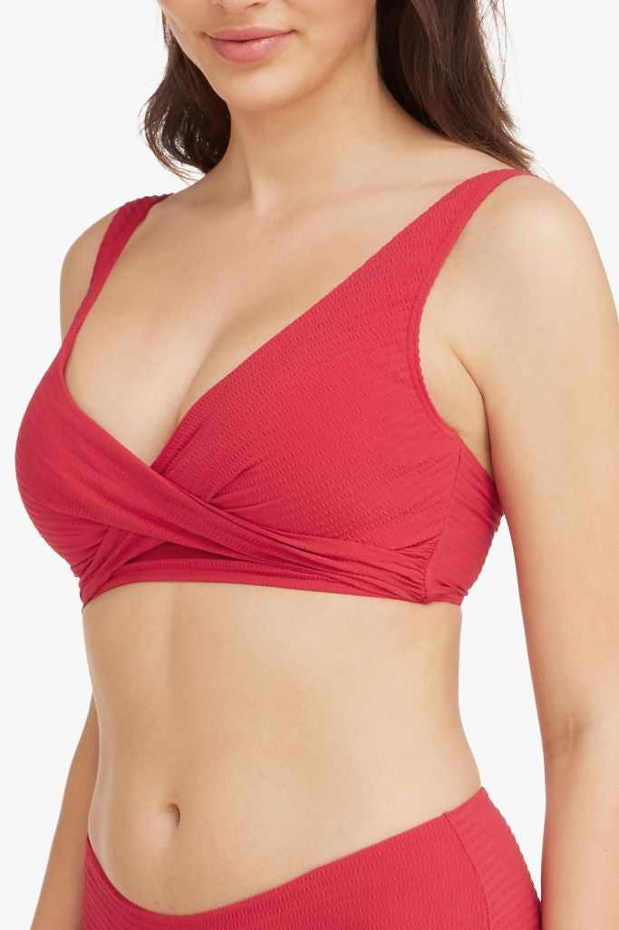 Sea Level Cross Front Multifit Bra Top - Messina