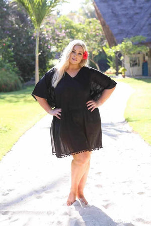 Capriosca Cotton Kaftan - Black