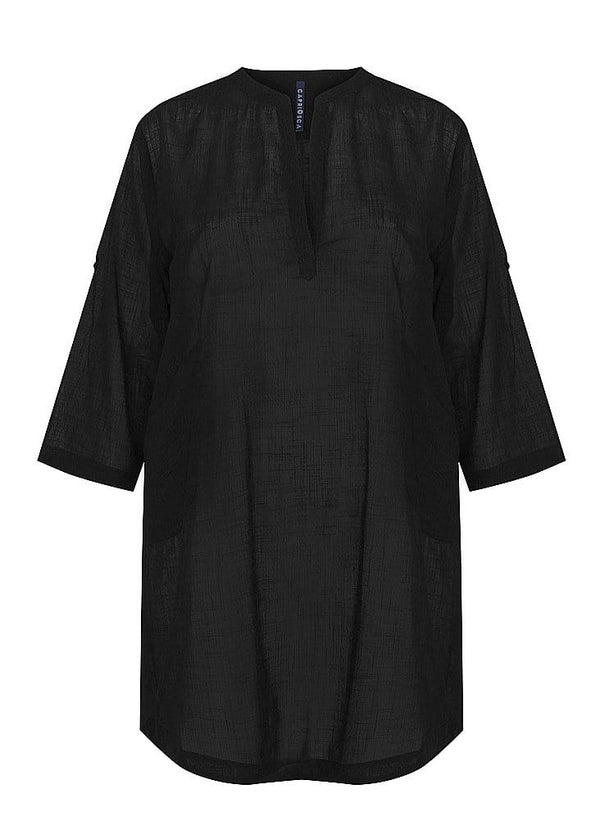 Capriosca Cotton Overshirt - Black