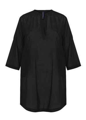 Capriosca Cotton Overshirt - Black