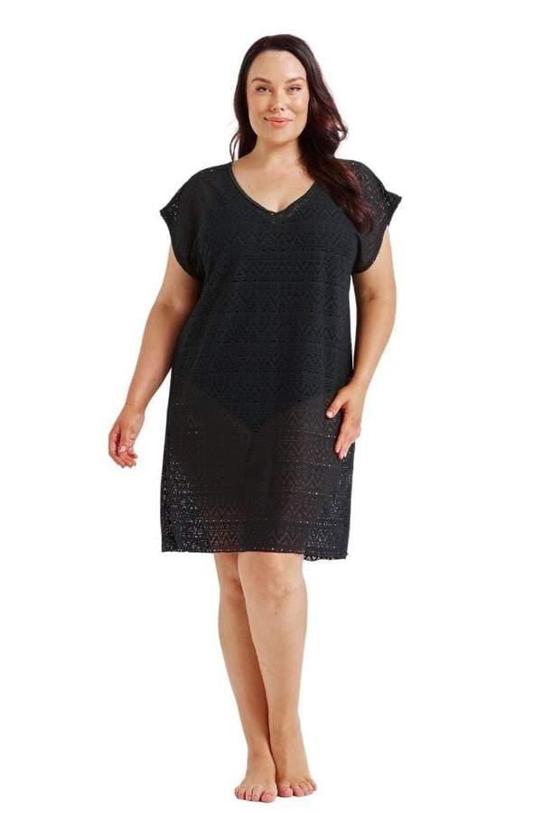 Capriosca Mesh Beach Cover Up - Black