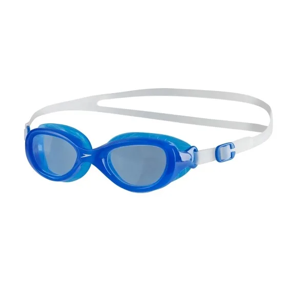 Speedo Junior Futura Classic Goggles - Clear/ Neon Blue