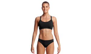 Funkita Ladies Hold Steady Crop Top - Still Black