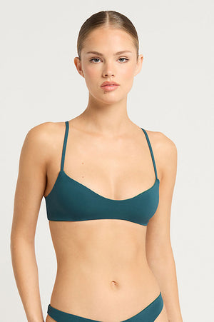 Bond-eye Reversible Mae Crop - Petrol Blue/Forest