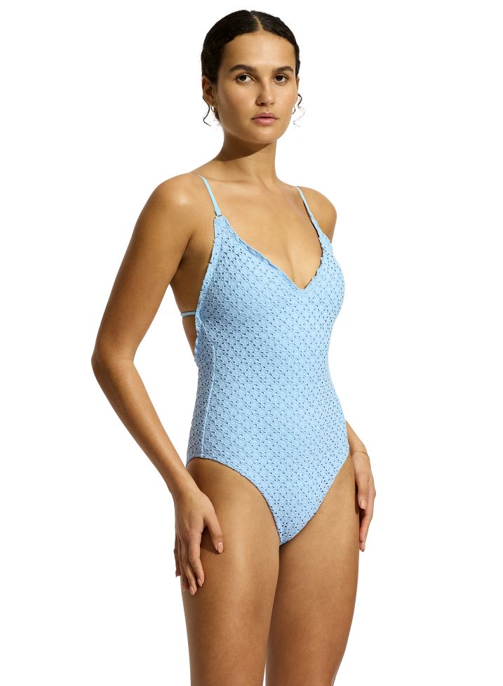 Seafolly V Neck One Piece - Daydreamer