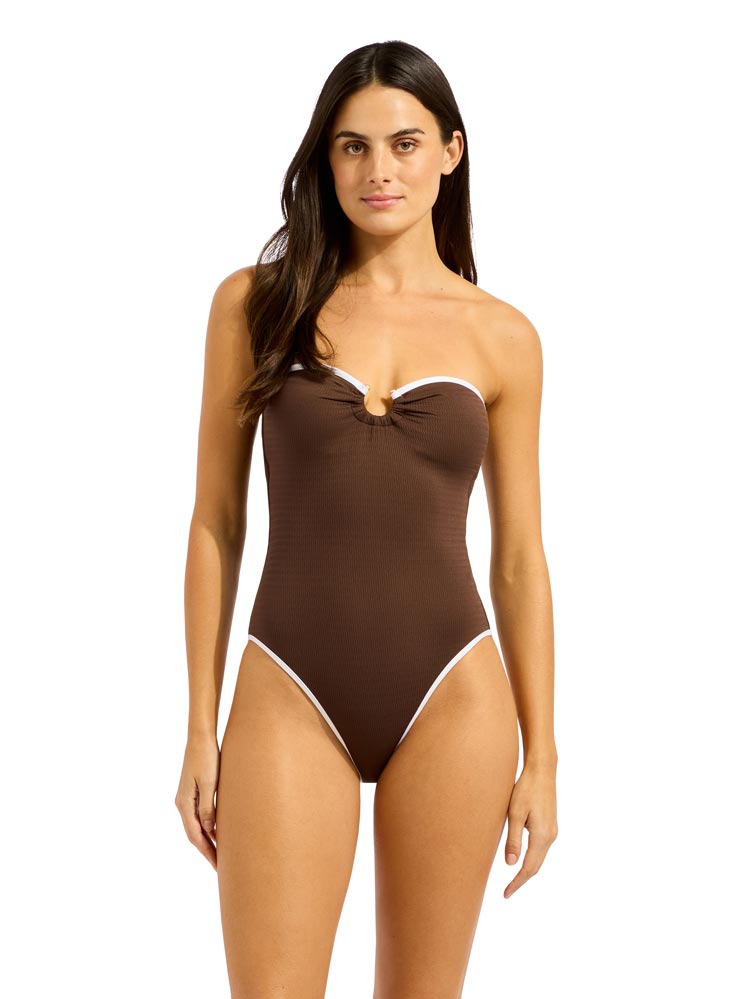Seafolly Ring Front Bandeau One Piece - Beach Bound