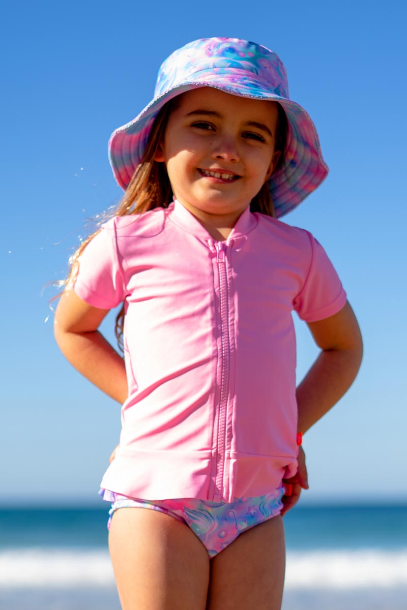 Salty Ink Toddler Girls Short Sleeve Rashvest - Salty