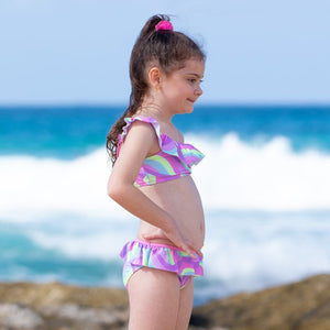 Salty Ink Little Girls One Shoulder Bikini Set - Miss Sea Princess