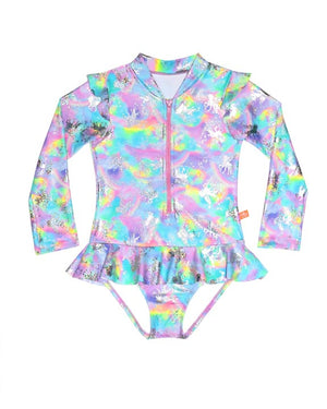 Salty Ink Toddler Girls L/S Sunsuit - Miss Dazzle