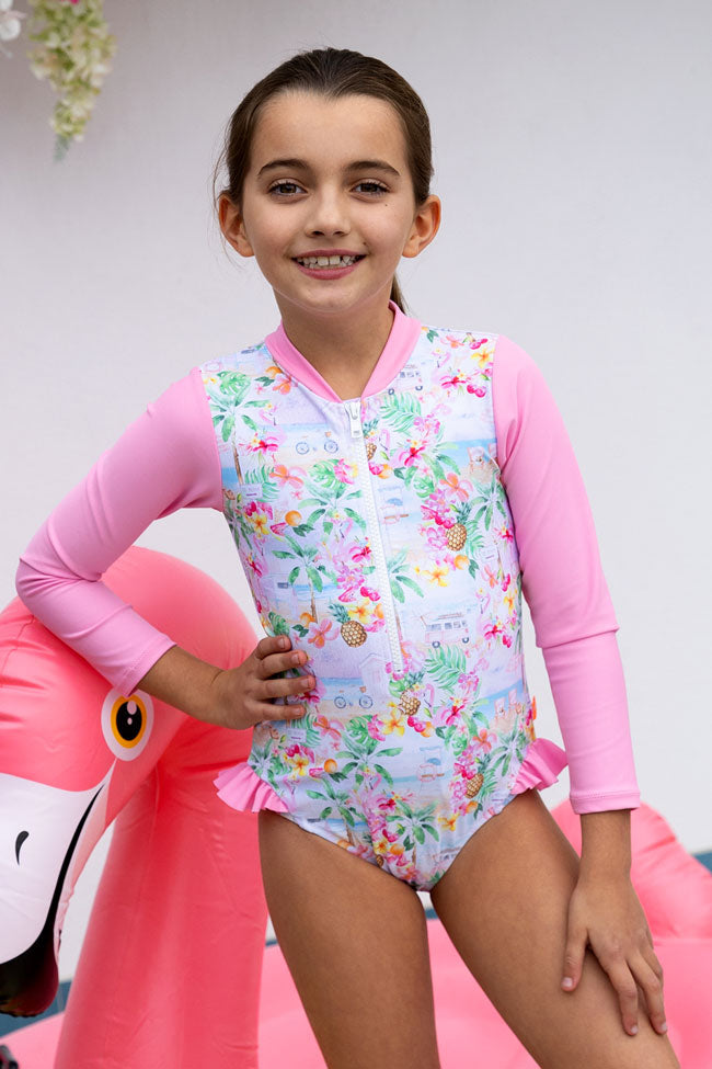 Salty Ink Toddler Girls Sunsuit - Miss Vacay