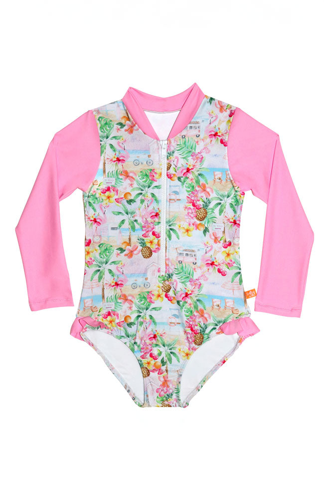 Salty Ink Toddler Girls Sunsuit - Miss Vacay