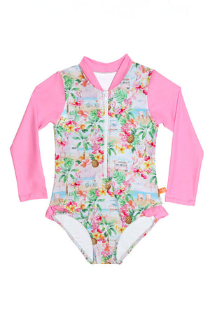 Salty Ink Toddler Girls Sunsuit - Miss Vacay
