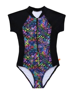 Salty Ink Girls Surfsuit - Soda Tile