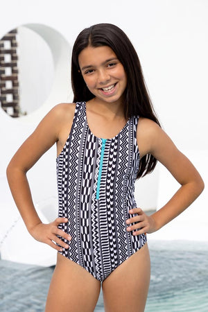 Salty Ink Girls One Piece - Summer Geo