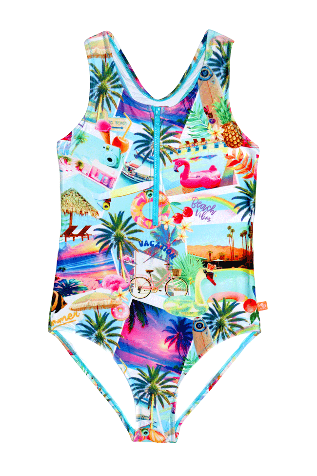 Salty Ink Girls One Piece - Summer Vacay