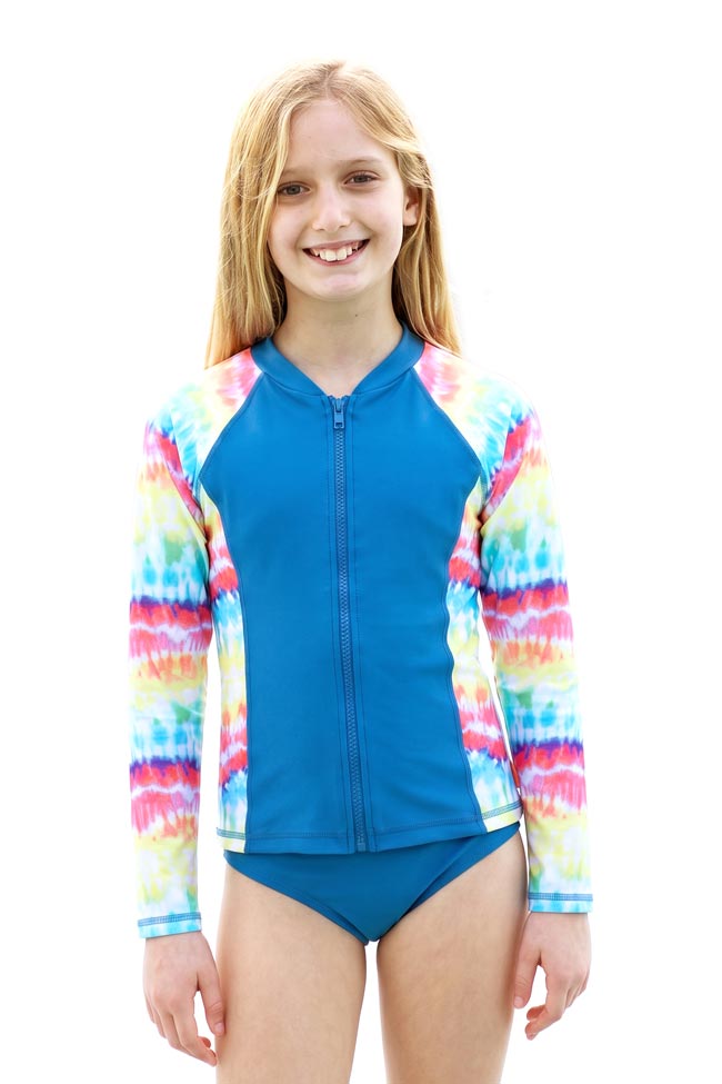 Salty Ink Girls Long Sleeve Rashvest - Vivad Jungle