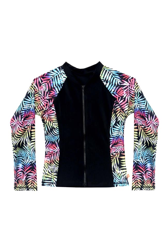 Salty Ink Girls Long Sleeve Rashvest - Vivad Jungle