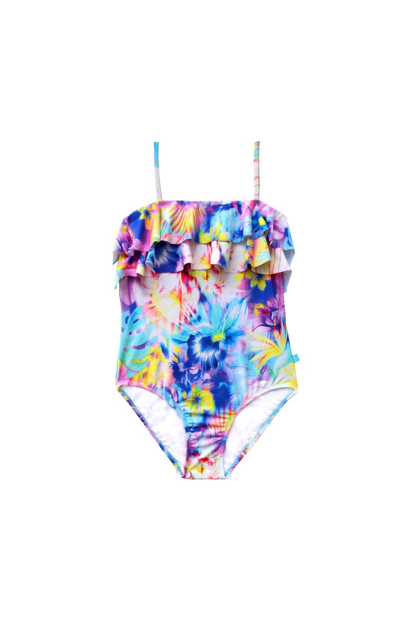Salty Ink Girls Frill Tank - Tropical Haze