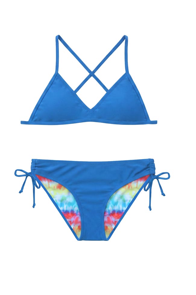 Salty Ink Girls Tri Bikini - Vivad Jungle Tye Dye