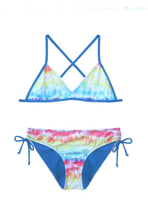 Salty Ink Girls Tri Bikini - Vivad Jungle Tye Dye