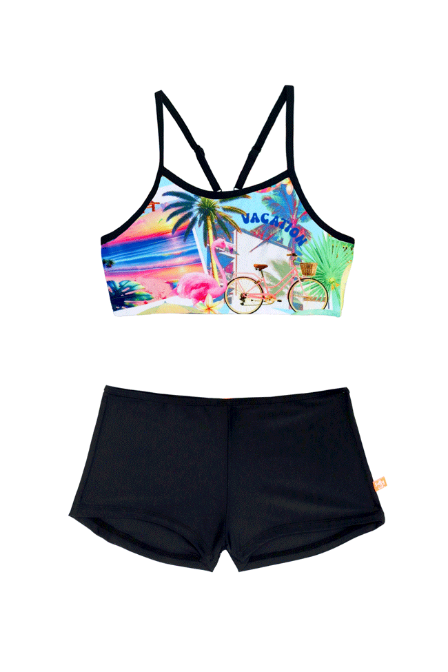 Salty Ink Girls Boyleg Bikini - Summer Vacay