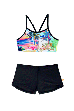 Salty Ink Girls Boyleg Bikini - Summer Vacay