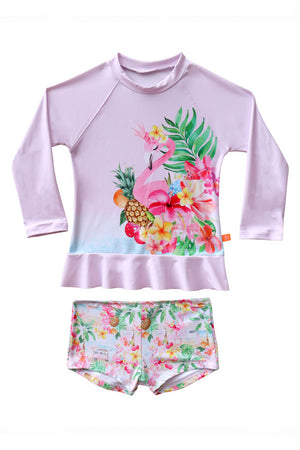Salty Ink Toddler Girls Long Sleeve Sunvest Set - Miss Vacay
