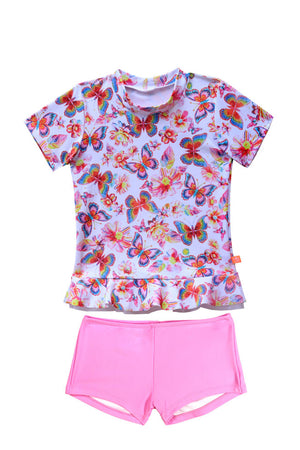 Salty Ink Toddler Girls Short Sleeve Sunvest Set - Miss Aloha