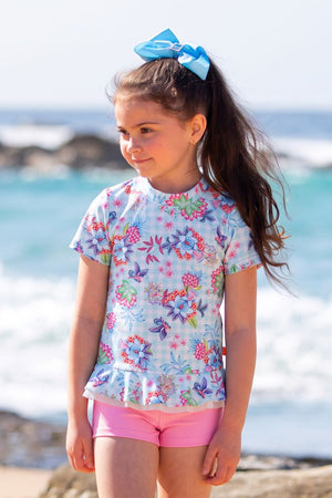 Salty Ink Little Miss S/S Sunvest Set - Miss Minty