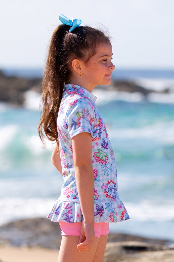 Salty Ink Little Miss S/S Sunvest Set - Miss Minty